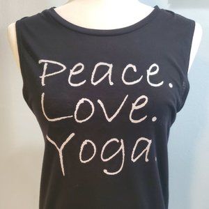 Bella Women's Size S Muscle Tank Peace. Love. Yoga